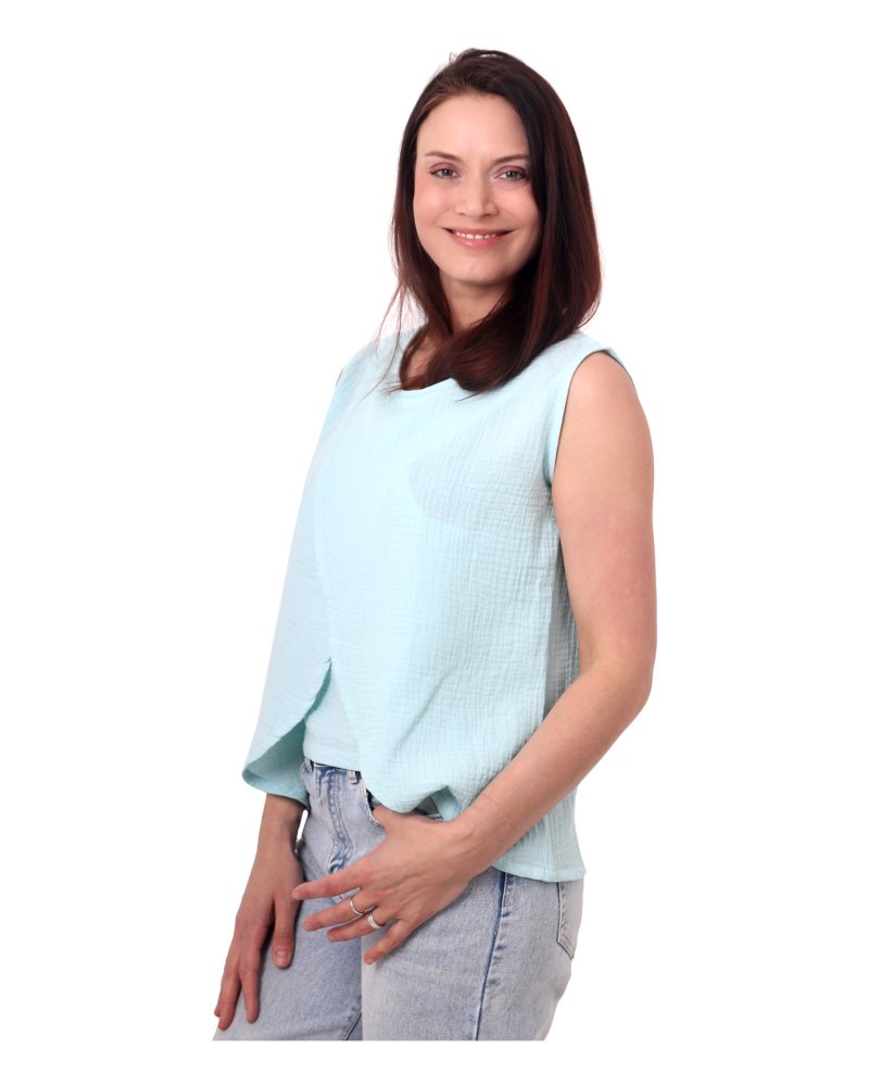 E-shop Jožánek Mušelínové triko tielko na dojčenie Maja, mint M/L