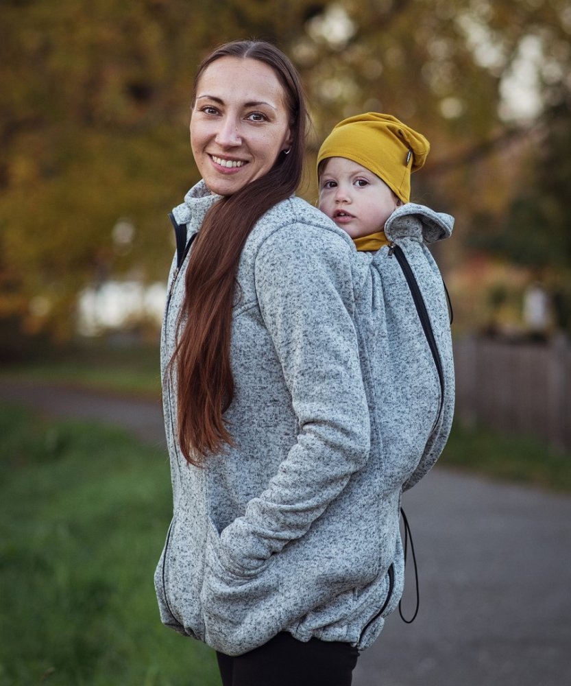 E-shop Jožánek Sveter / mikina na predné aj zadné nosenie detí Lisa, sivý melír S