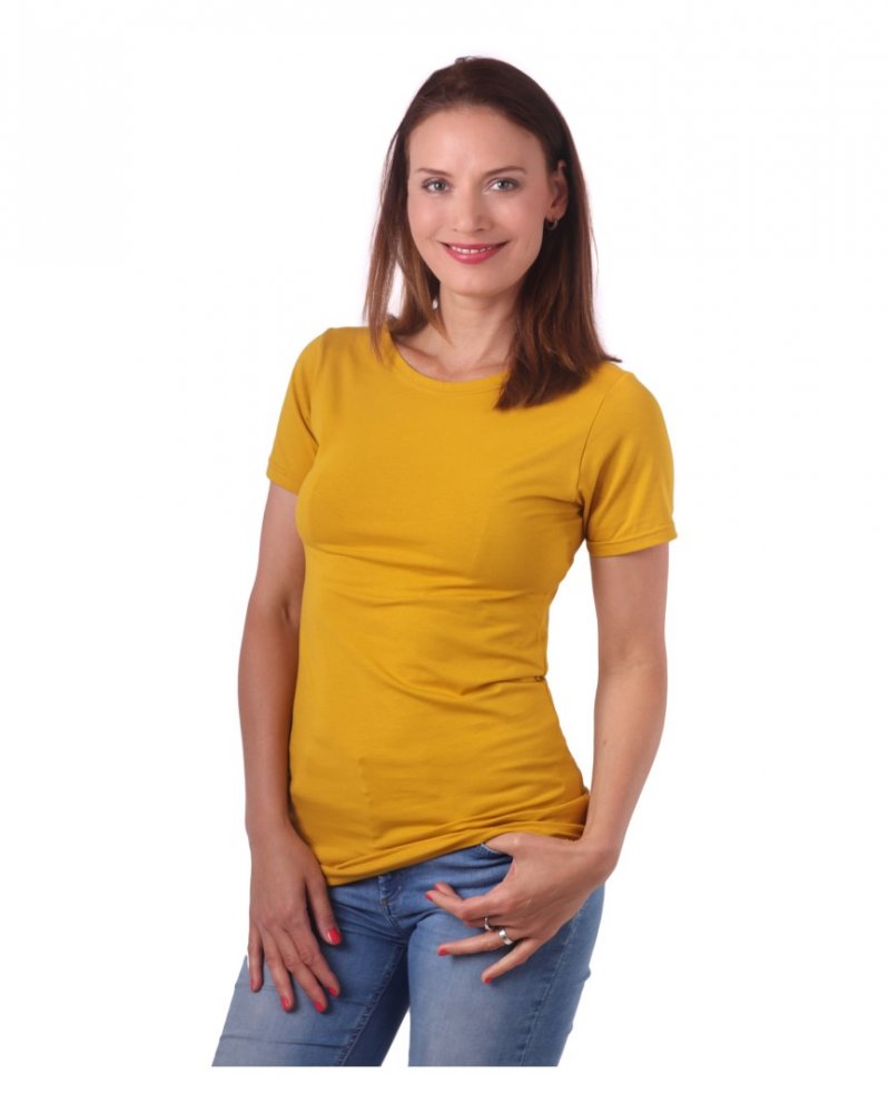 E-shop Jožánek Dámske tričko Natália, krátky rukáv, horčicové XS/S