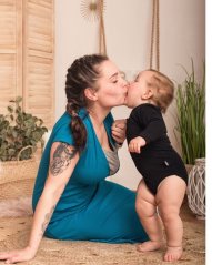 Maternity and breast-feeding nightdress Eva, petroleum