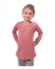 Girls’ T-shirt, long sleeve, old pink