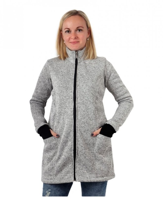 Babywearing sweater (front babywearing only) Elsa, grey melange - Size: XS