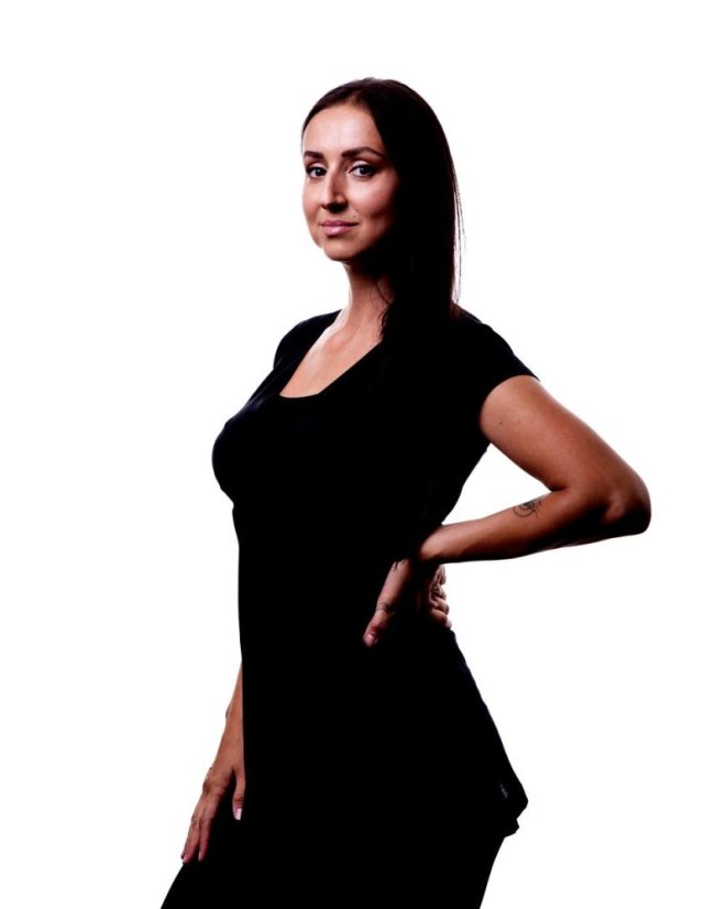 Těhotenská a kojicí tunika Anička, krátký rukáv, černá