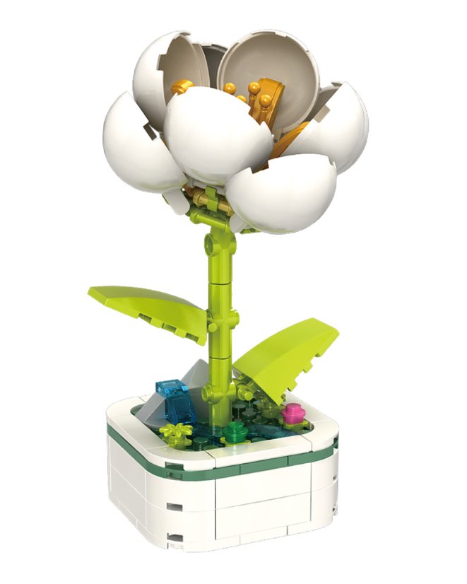 Camellia Flower Building Set (122 pcs) – buildable flower with stand