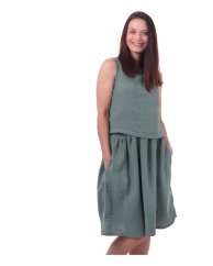 Kojicí mušelínové šaty Marlen, zelené