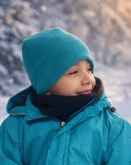 Detská zimná čiapka, fleece – tyrkysová