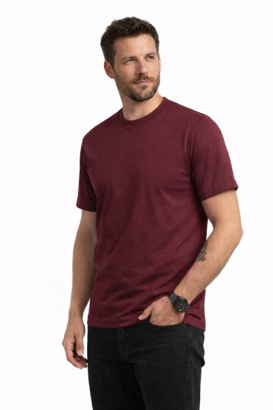 Herren T-shirt Marek, kurze Ärmel, bordeaux