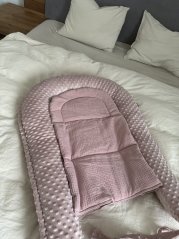Babymatte für Nestchen oder Kinderwagen, pudrig rosa
