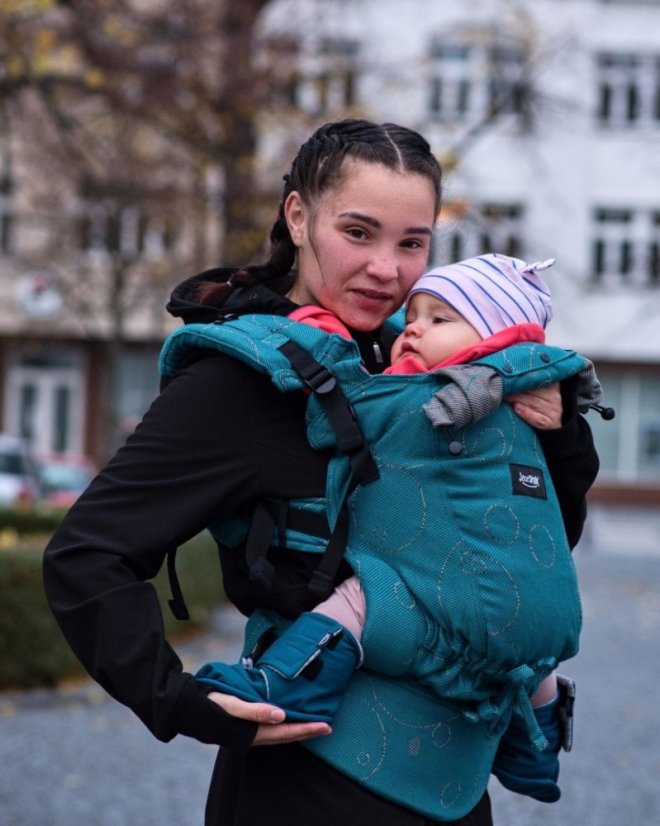 Ergonomische Babytrage für Toddler Dan, türkis