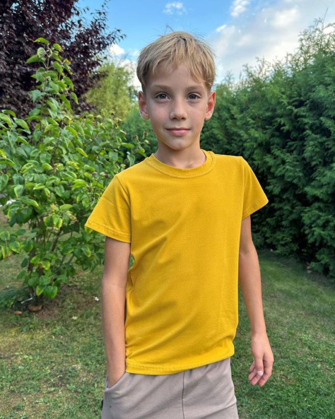 Dětské tričko, krátký rukáv, hořčicové