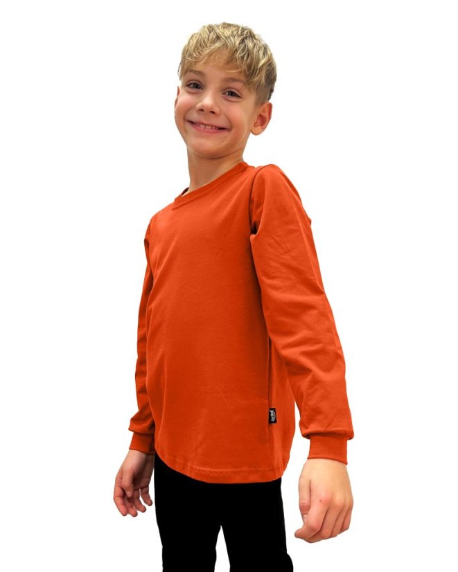 Dětské tričko, dlouhý rukáv, skořicové