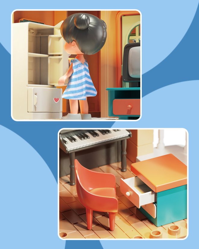 Stavebnice rodinný dům s figurkou, 152 dílků, pro děti od 3 let