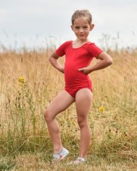 Kids’ girls´ ballet/gymnastic/dance cotton leotard, RED