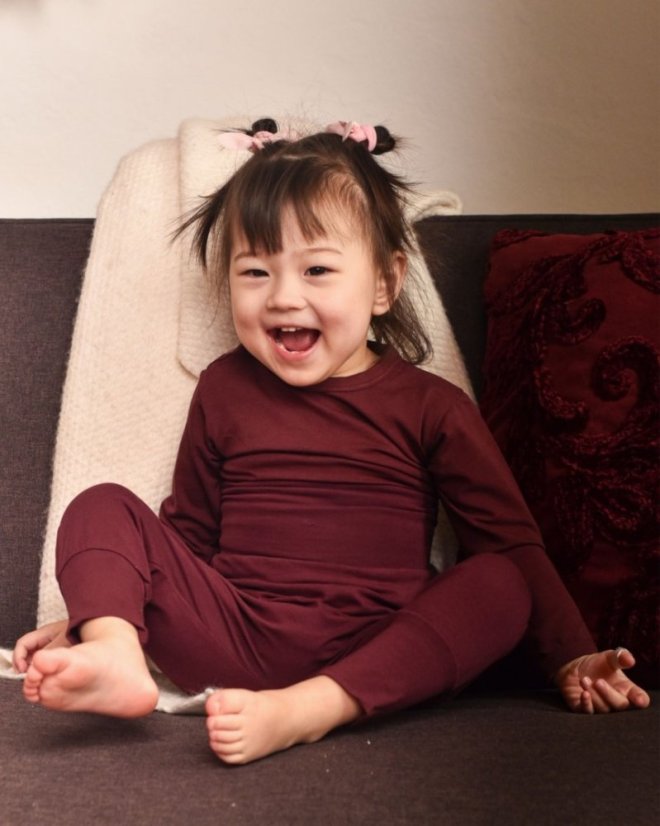 Baggy pants for kids, bordeaux - Size: 104