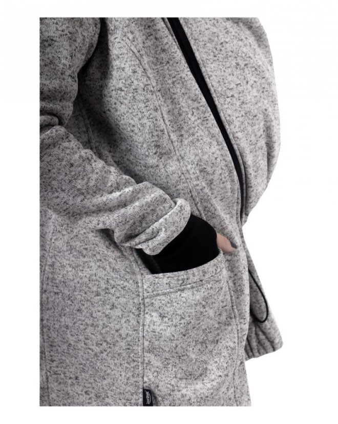 Babywearing sweater (front babywearing only) Elsa, grey melange - Size: XS