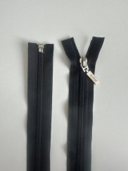 Zips špirálový 6mm so strieborným jazdcom, čierny 90 cm