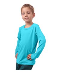 Dětské tričko, dlouhý rukáv, tyrkys