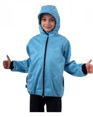 Dětská softshellová bunda, světle modrý melír