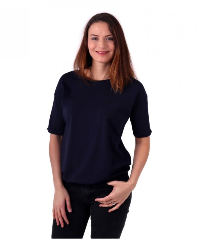Dámské oversized tričko Darina, tmavě modré - Velikost: XS/S