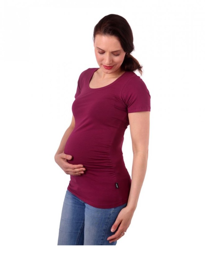 Těhotenské tričko Johanka, krátký rukáv, cyklámen