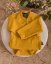 Baby wrap bodysuit onesie, mustard