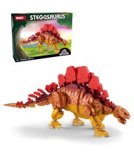 Stavebnice dinosaurus Stegosaurus (36 cm dlouhý) s pohyblivými prvky, 697 dílků