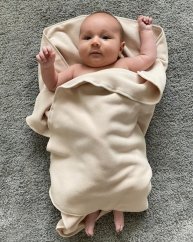 Obojstranná deka teplá, fleece, smotanová, rozmer 70x100cm