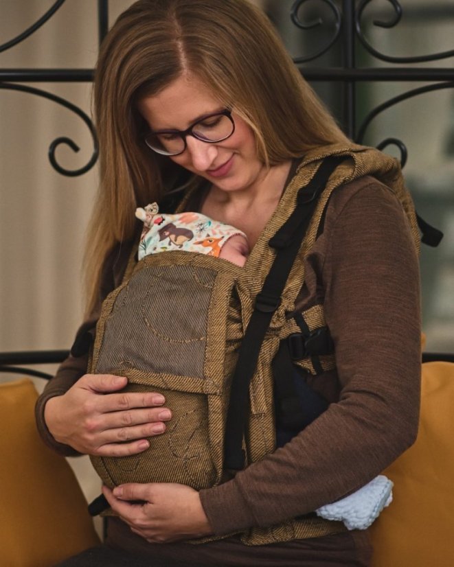 Ergonomische Babytrage für Neugeborene, Senffarbe