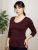 Nursing T-shirt Catherine, 3/4 sleeves, bordeaux