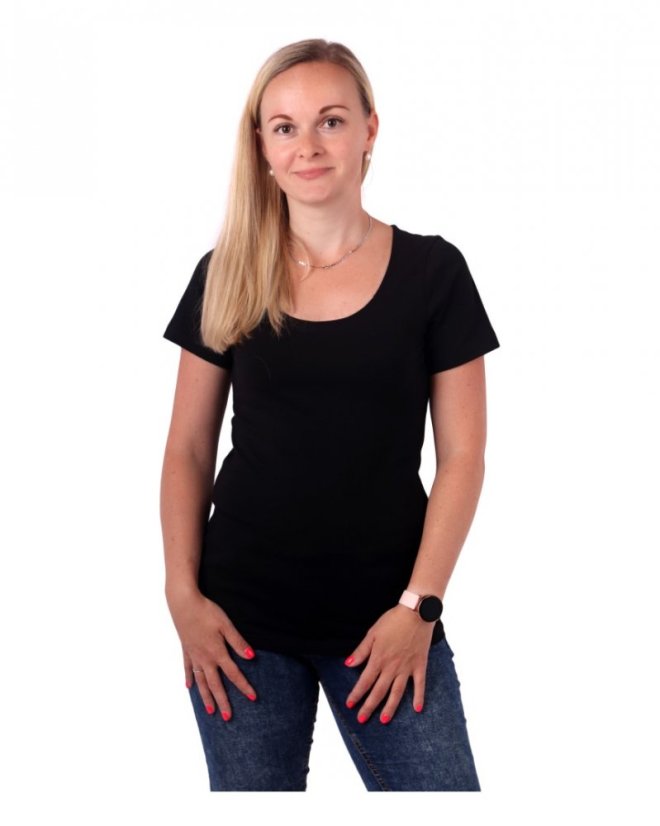 Dámske tričko Brigita, krátky rukáv, čierna - Veľkosť: S/M