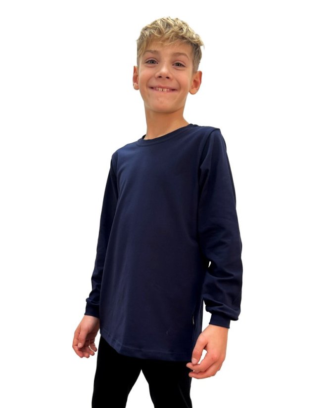 Dětské tričko, dlouhý rukáv, tmavě modré