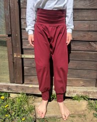 Baggy pants for kids, wine red