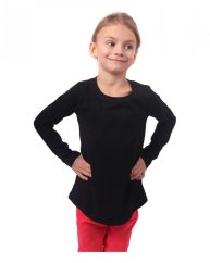 T-shirt für Mädchen, langarm, schwarz