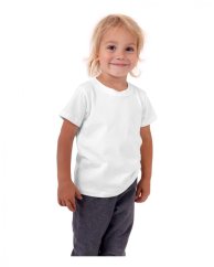 Bavlnené detské tričko, krátky rukáv, biele