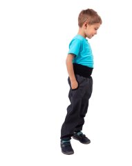Kinder Softshellhose ohne Fleece – grau meliert