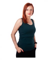 Breast-feeding T-shirt Katerina, no sleeves, dark green