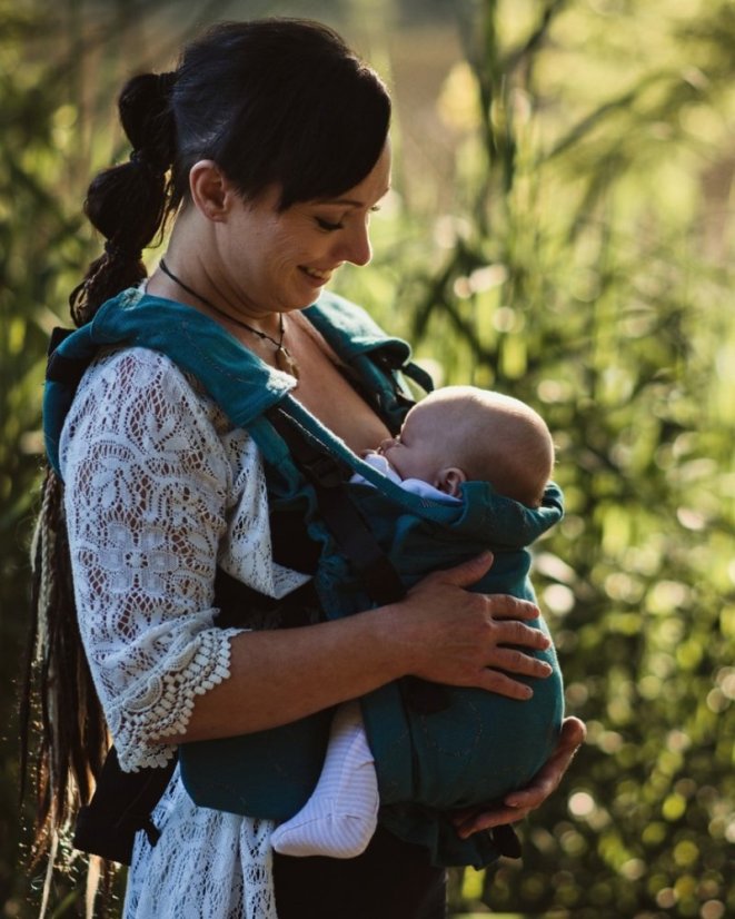 Ergonomische Babytrage für Neugeborene – türkis