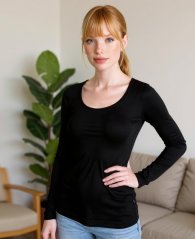 Dámské tričko Brigita, dlouhý rukáv, černá