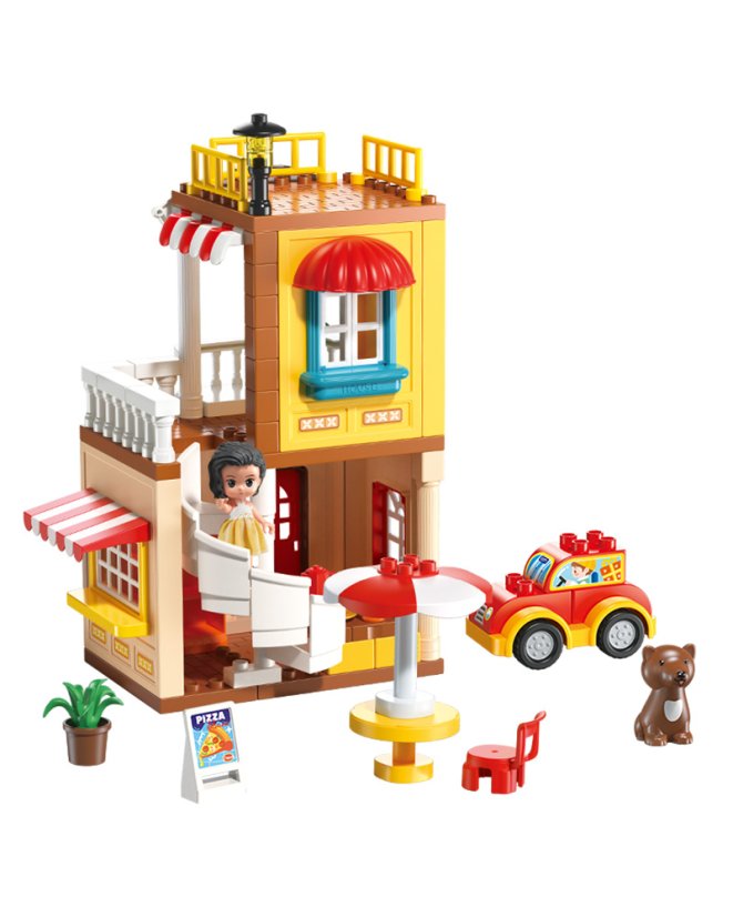 Stavebnice restaurace s autem, 115 dílků, pro děti od 3 let