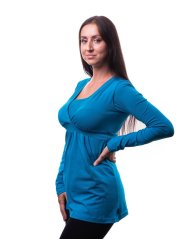 Maternity and breast-feeding tunic Anicka, DARK TURQUOISE