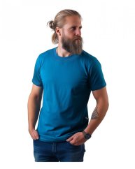 Herren T-shirt Marek, kurze Ärmel, dunkeltürkis