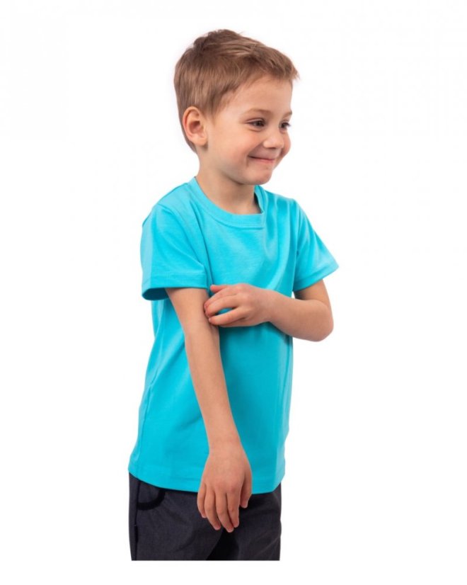 Dětské tričko, krátký rukáv, tyrkysové