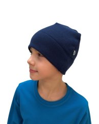 Dětská zimní čepice, fleece – tmavě modrá