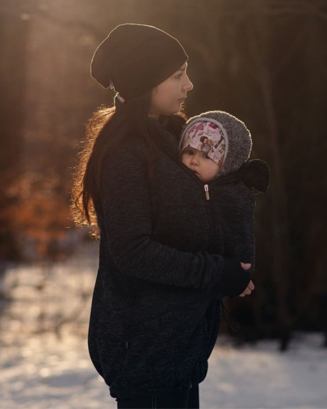 Babywearing sweater (front babywearing only) Elsa, black