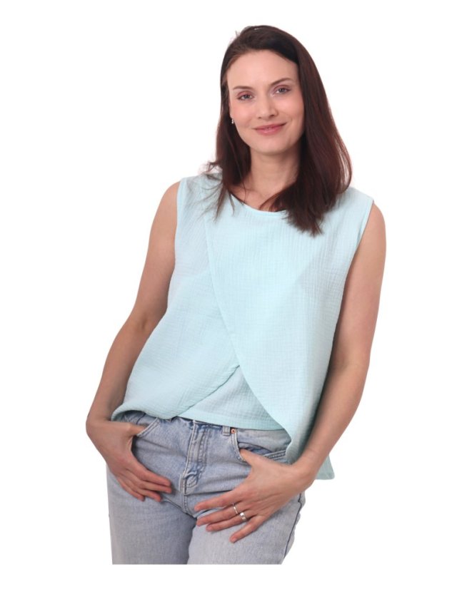 Nursing muslin top Maja, mint