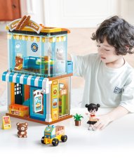 Large building blocks Bakery with delivery car, 122 pieces, age 3+