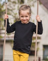 Kinder-T-Shirt, Langarm, schwarz