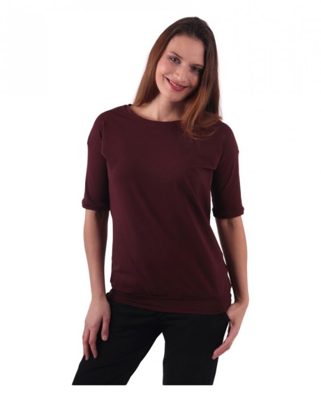 Damen oversized Shirt Darina, bordeaux - Größe: L/XL
