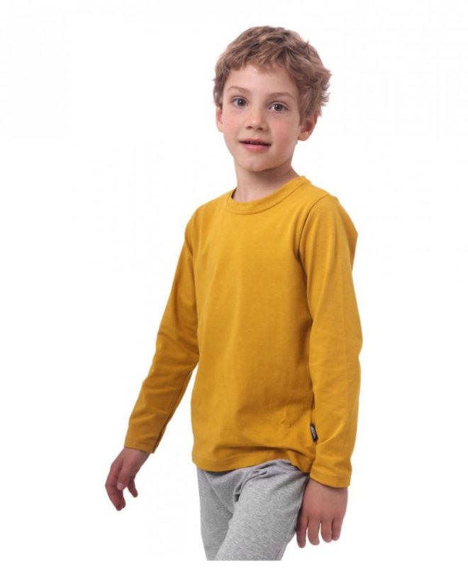 Children's T-shirt, long sleeve, mustard