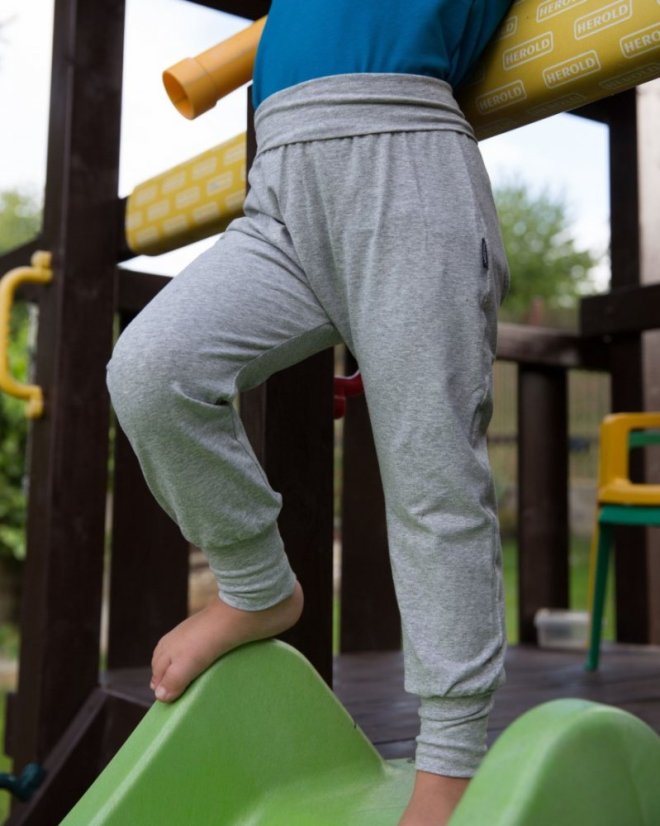 Baggy pants for kids, grey melange